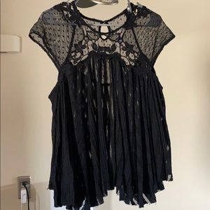 Black free people sheer shirt